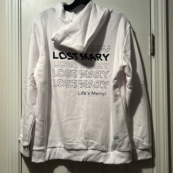 🔥NWOT Unisex White Black Logo Sweatshirt Hoodie Size XXL - Picture 4 of 16